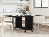 Folding Dining Table with Castors 130 x 80 x 76.5 cm 8006043