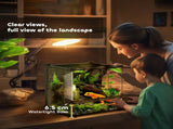 Reptile Glass Terrarium with Stone Background, Front Ventilation, Escape-Proof Knob Lock, x x T3398P375362