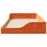 Bed Frame Wax Brown 90 x 190 cm Solid Pine Wood 873396
