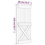 Sliding Door with Hardware Set 80x210 cm Solid Wood Pine 3203077