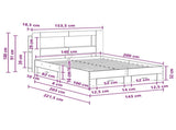 Bed Frame with Storage Grey Sonoma 140 x 200 cm Engineered Wood 3433873