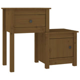 Bedside Cabinet 2pcs Honey Brown 79.5x38x65.5cm Solid Wood Pine 814546