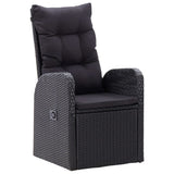 7 Piece Garden Dining Set with Cushions Black Poly Rattan 3095302