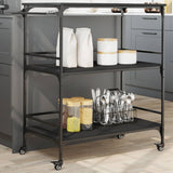 Kitchen Trolley Black 100.5x50x105 cm Engineered Wood 842331