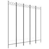 5-Panel Room Divider White 200x200 cm Fabric 350154