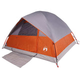 Camping Tent Dome 3-Person Grey and Orange Waterproof 94697