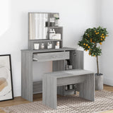Dressing Table Set Grey Sonoma 86.5x35x136 cm 3114153