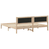 Bed Frame with Headboard Dark Grey 200 x 200 cm Solid Pine Wood 3394239