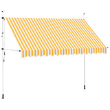 Manual Retractable Awning 350 cm Orange and White Stripes 43235