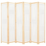 ZNTS 6-Panel Room Divider Cream 240x170x4 cm Fabric 248174
