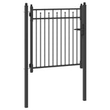 Fence Gate HORST 100 x 100 cm Metal Black Lockable 42034064