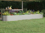 Garden Raised Bed Galvanised Steel 260x40x36 cm Silver 318882