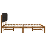 Bed Frame with Upholstered Headboard Natural and Dark Grey 904091