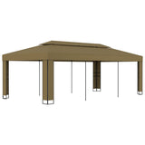 Gazebo with Double Roof 3x6 m Taupe 180 g/m 312219