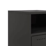 Bedside Cabinets 2 pcs Black 36x39x59 cm Steel 846717