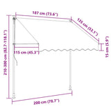 143688 Manual Retractable Awning 200 cm Anthracite