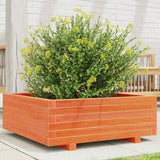 Garden Planter Wax Brown 70x70x26.5 cm Solid Wood Pine 847305