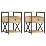 ZNTS Bedside Cabinets 2 pcs Sonoma Oak 40x42x55 cm Engineered Wood 826076