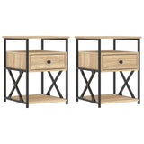 ZNTS Bedside Cabinets 2 pcs Sonoma Oak 40x42x55 cm Engineered Wood 826076