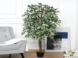 160cm/5.2FT Artificial Ficus Silk Tree with Nursery Pot, Decorative Fake Plant, for Indoor Outdoor T3398P342373