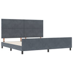 ZNTS Dark Grey Velvet Bed Frame 200x200 cm 3345030