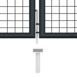 Mesh Garden Gate Galvanised Steel 400x75 cm Grey 145776