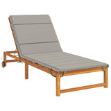 Sunlounger Cushion GEMERT 100% Polyester Grey 200 x 80 x 3 cm 948577
