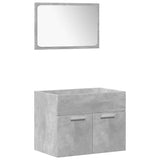 4 Piece Bathroom Furniture Set Concrete Grey Engineered Wood 3324886