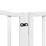 Dog Gate with Door Foldable 12 Panels White 600 cm Poplar Wood 3155595