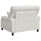 XXL Armchair with Cushions Cream 1.5 Lines Fabric 42043499