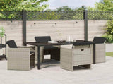 Garden Dining Set 5 pcs Light Grey Poly Rattan 3380611