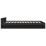 Bed Frame with Drawers without Mattress Black 120x190 cm Small Double 3280777