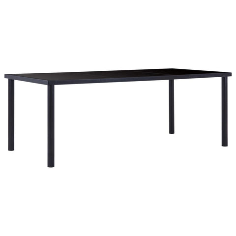 ZNTS Dining Table Black 200x100x75 cm Tempered Glass 281856