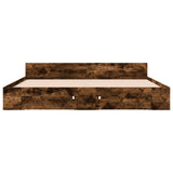 Bed Frame with Drawers without Mattress Smoked Oak 180x200 cm Super King 3280731