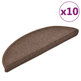 Stair Mats 10 pcs 56x17x3 cm Coffee Brown Half Round 149743