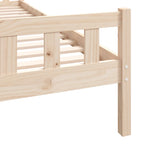Bed Frame without Mattress Solid Wood Single 810644