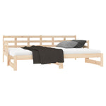 ZNTS Pull-out Day Bed without Mattress Solid Wood Pine 2x cm 820382