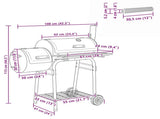 Outdoor Grill 103 x 60 x 113 cm Steel Black 3443025