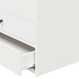 Daybed with Drawer White and Black 100 x 200 cm Engineered Wood 3408515