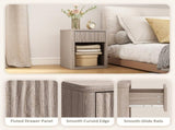 Modern Bedside Table Set of 2, Bedside Cabinet with Drawer and Open Shelf, Side End Table, T3398P555170