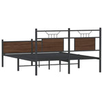 Bed Frame without Mattress Brown Oak 137x190 cm Engineered Wood 4107033