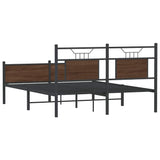 Bed Frame without Mattress Brown Oak 137x190 cm Engineered Wood 4107033