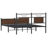 Bed Frame without Mattress Brown Oak 137x190 cm Engineered Wood 4107033