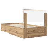Bed Frame with Drawer Artisan Oak 90 x 190 cm Engineered Wood 3410957