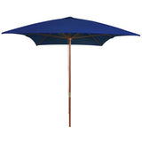 Garden Parasol with Wooden Pole Blue 200x300 cm 313761