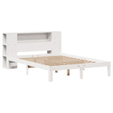 Bookcase Bed without Mattress White 140x190cm Solid Wood Pine 3322512