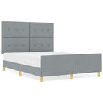ZNTS Bed Frame Light Grey 140x200 cm Fabric 3344732
