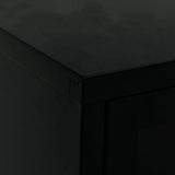 TV Cabinet Black Black powder-coated steel, tempered glass 336055