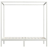 Canopy Bed Frame without Mattress White Solid Wood 90x200 cm 283262