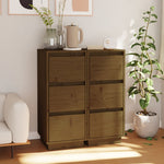 Sideboards 2 pcs Honey Brown 32x34x75 cm Solid Wood Pine 813372